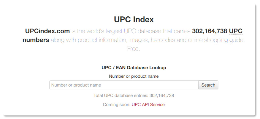 Website check barcode online check mã vạch online UPC Index
