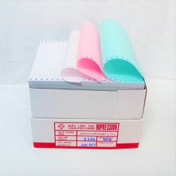 Giấy in carbon khổ A4 - 3 liên, đục lỗ , in liên tục
