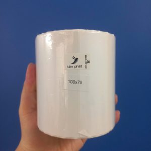 Giấy in mã vạch 1 tem 100x75x50M, bo góc