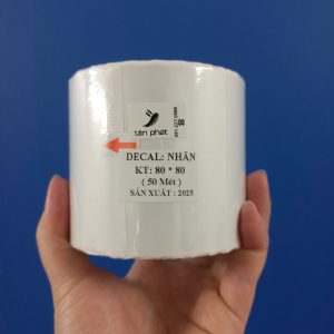 Giấy in mã vạch 1 tem 80x80x50M vuông