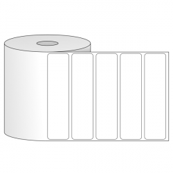 Giấy in mã vạch 1 tem PVC 100x25x50M, bo góc