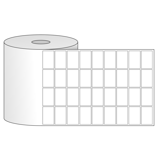 Giấy in mã vạch 4 tem PVC 25x11x50M