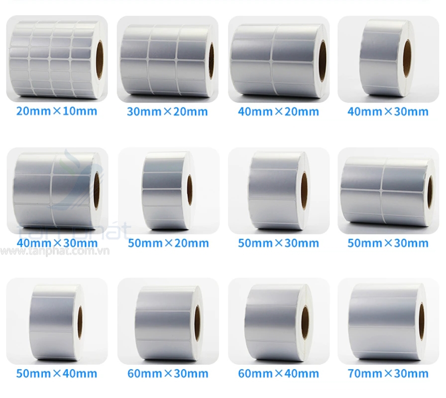 Giấy in mã vạch mạ thiếc 2 tem 48x40x50M