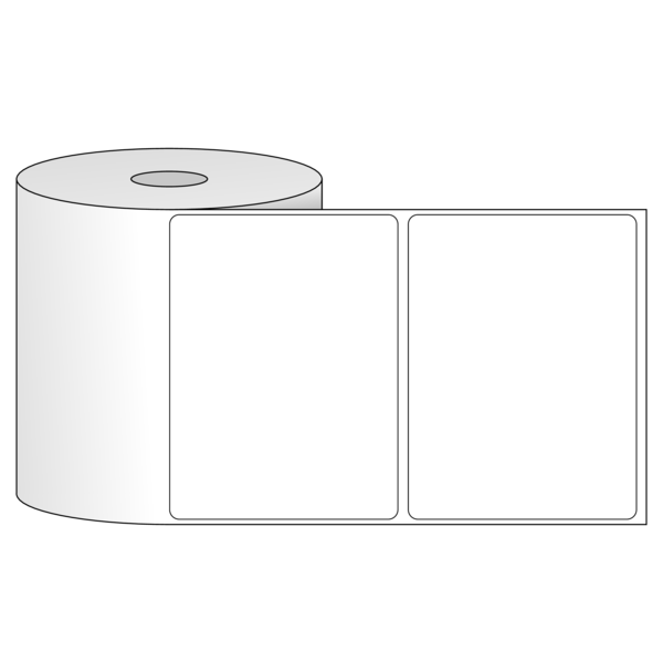 Giấy in mã vạch PVC 1 tem 70x50x50M, bo góc