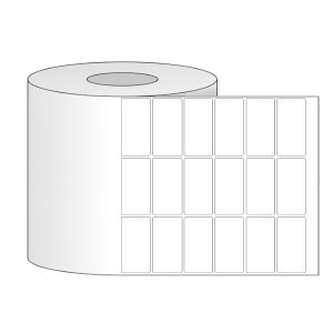Giấy in mã vạch PVC 3 tem 35x10x40M, bo góc