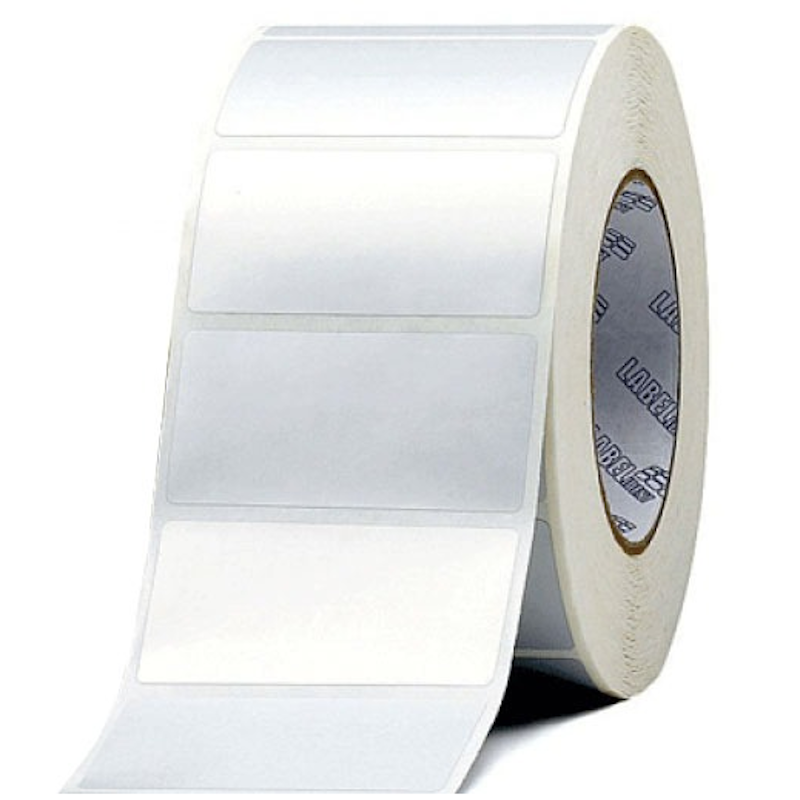 Giấy in mã vạch xi bạc 1 tem 60x25x30M, bo góc