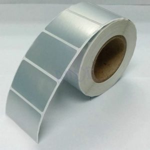 Giấy in mã vạch xi bạc 1 tem 85x60x50M, bo góc