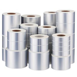 Giấy in mã vạch Xi bạc 3 tem 34x70x50M