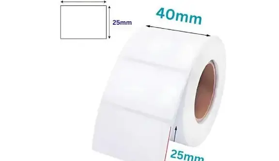 Giấy in tem cảm nhiệt 40x25mm cuộn 30m