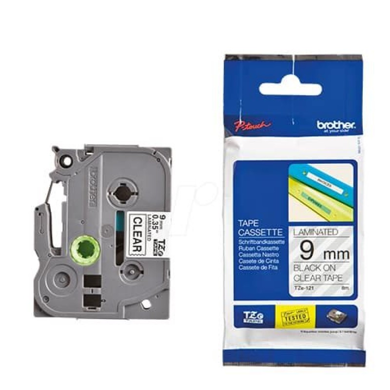 Nhãn TZe-221 tiêu chuẩn - Chữ đen trên nền trắng 9mm