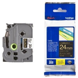 Nhãn TZe-354 tiêu chuẩn - Chữ vàng trên nền đen 24mm
