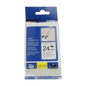 Nhãn TZe-FX451 siêu dẻo - Chữ đen trên nền đỏ 24mm