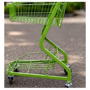 Xe đẩy siêu thị 2 tầng mini 20L kiểu dáng AEON mall - Màu xanh