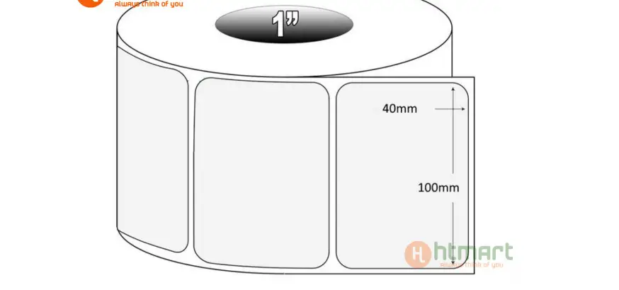 Decal cuộn PVC 100 x 40 mm x 50 m