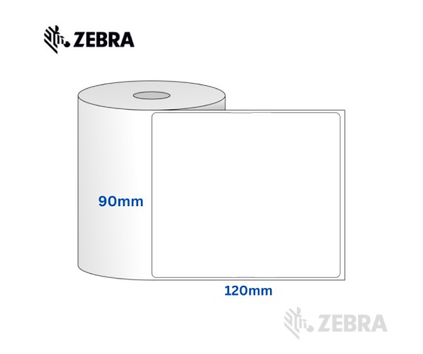 Giấy in mã vạch 1 tem bo góc 90x120mm cuộn 50m (decal thường)