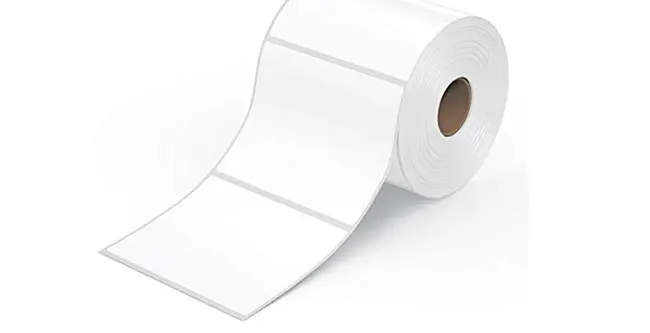 Giấy decal thường 1 tem 84 x 84 mm x 50 m bo góc