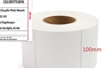 Giấy decal thường 100 x 100 mm x 50 m