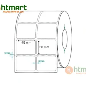 Giấy decal thường 2 tem 45 x 30 mm x 50 m