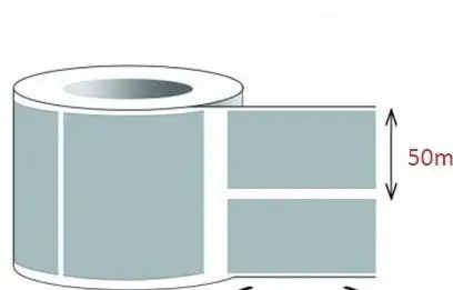 Giấy decal thường 2 tem 50 x 30 mm x 50 m