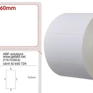 Giấy in nhiệt 60 x 40 mm x 30 m