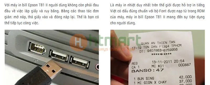 Máy in hóa đơn Epson TM-T81II USB